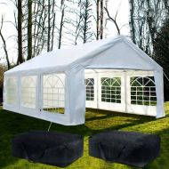 Quictent 20x20 Heavy Duty Outdoor Carport Party Wedding Tent Shelter Gazobo Pavilion with 3 Carry Bags