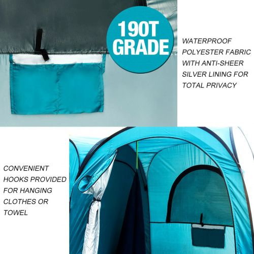  Quictent 2019 Upgraded 2 Room Large Size Pop Up Automatic Rod Bracket Shower Tent/Changing/Toilet Room Camping Privacy Shelter Camping Outdoor Waterproof and Anti-UV with Carry Bag
