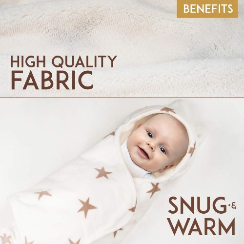  Quiet Cub Adjustable Newborn Baby Swaddle Blanket Wrap 0-12 Months 1 Pack Premium Cotton (White)