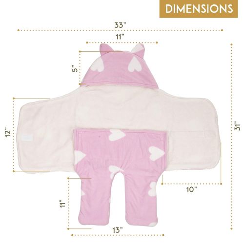  Quiet Cub Adjustable Newborn Baby Swaddle Blanket Wrap 0-12 Months 1 Pack Premium Cotton (Pink)