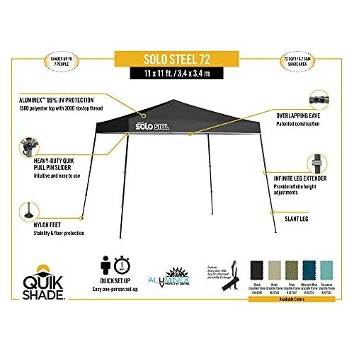  Quik Shade Solo Steel 11 x 11 ft. Slant Leg Canopy, Olive