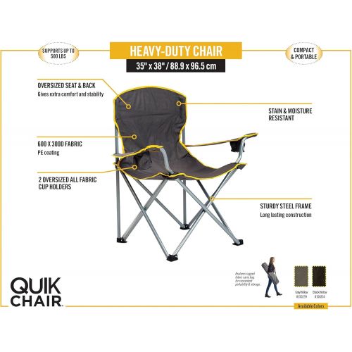  Quik Shade Quik Chair Heavy Duty Folding Camp Chair, Extra Large Folding Chair