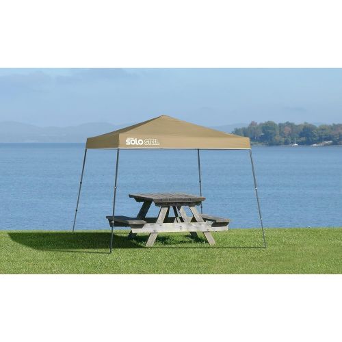  Quik Shade Solo Steel 11 x 11 ft. Slant Leg Canopy, Khaki