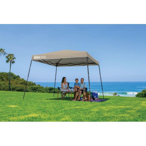  Quik Shade Solo Steel 11 x 11 ft. Slant Leg Canopy, Khaki