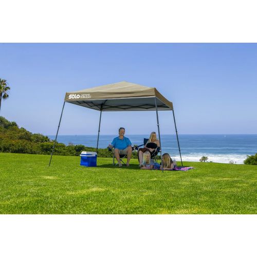  Quik Shade Solo Steel 10 x 10 ft. Slant Leg Canopy, Khaki