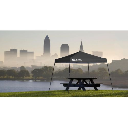  Quik Shade Solo Steel 10 x 10 ft. Slant Leg Canopy, Black