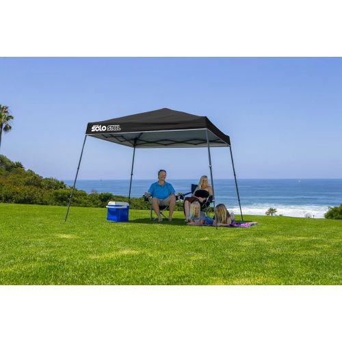  Quik Shade Solo Steel 10 x 10 ft. Slant Leg Canopy, Black