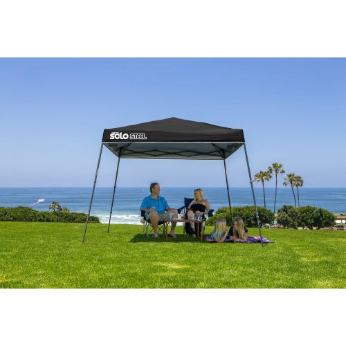  Quik Shade Solo Steel 10 x 10 ft. Slant Leg Canopy, Black