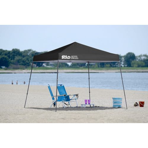  Quik Shade Solo Steel 10 x 10 ft. Slant Leg Canopy, Black