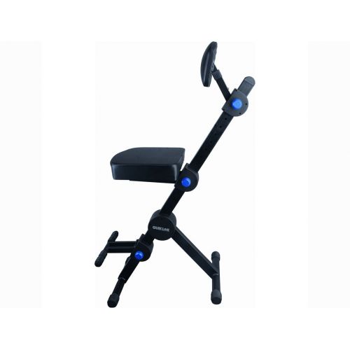  Quik-Lok Quik Lok Guitar / Keyboard Performer and DJ Deluxe Seat w/ Padded Adjustable Backrest w/ Ivation Music Clip Light