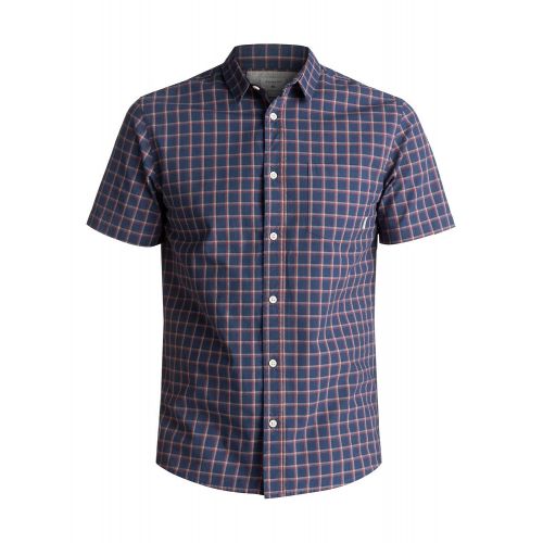 퀵실버 Quiksilver Mens Everyday Check Short Sleeve Button Down Shirt