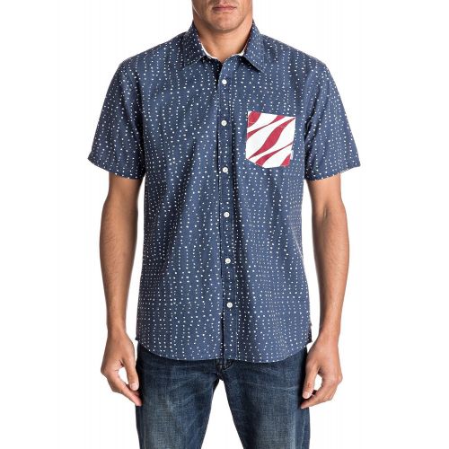 퀵실버 Quiksilver Mens New Merica Short Sleeve Button Down