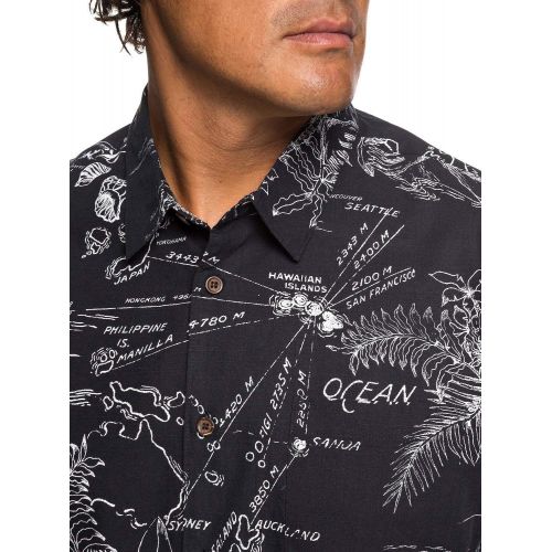 퀵실버 Quiksilver Mens Pacific Records Button Down Shirt