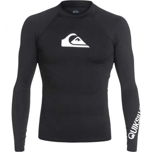 퀵실버 Quiksilver Mens All Time Long Sleeve Rashguard Swim Shirt UPF 50+, Black, XXL