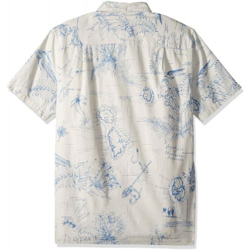 퀵실버 Quiksilver Mens Pacific Records Button Down Shirt