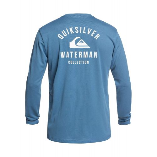 퀵실버 Quiksilver Mens Gut Check Long Sleeve Rashguard Swim Shirt UPF 50+