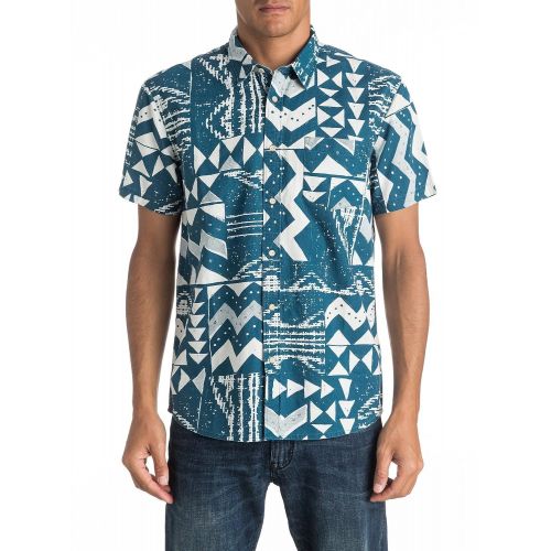 퀵실버 Quiksilver Mens East Cape Crowns Short Sleeve Woven Top