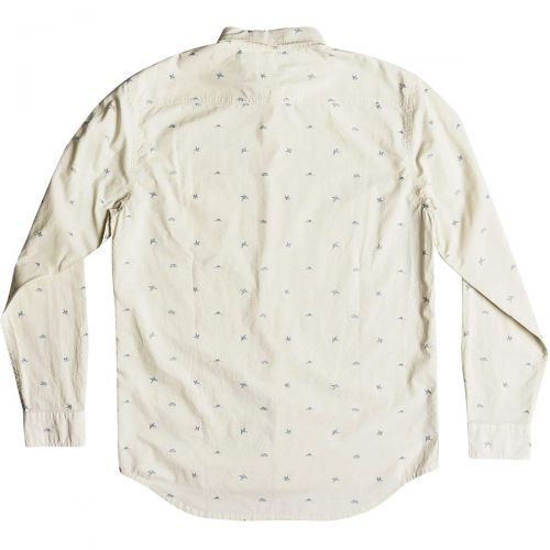 퀵실버 Quiksilver Mens Fuji Mini Motif Long Sleeve Button Down Shirt