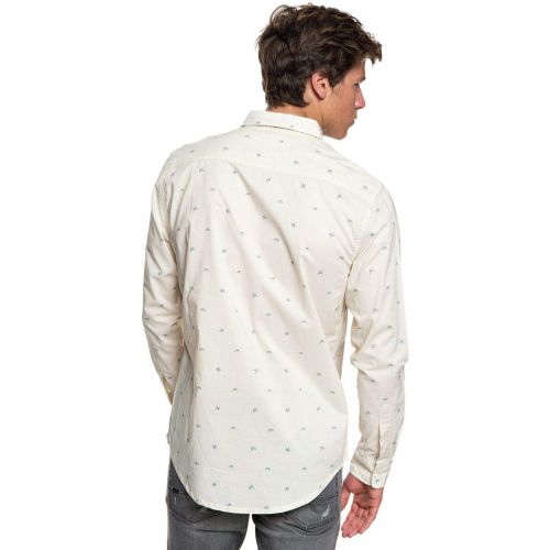 퀵실버 Quiksilver Mens Fuji Mini Motif Long Sleeve Button Down Shirt