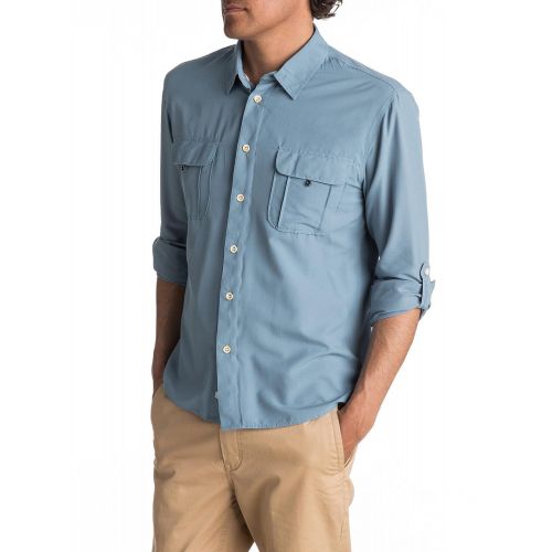 퀵실버 Quiksilver Mens Trailblazing Long Sleeve Shirt with Back Vent