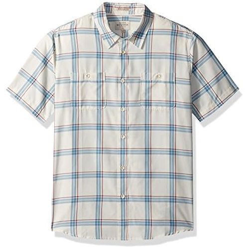 퀵실버 Quiksilver Mens Island Job Short Sleeve Plaid Shirt