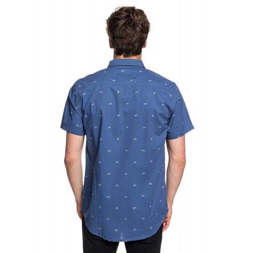 퀵실버 Quiksilver Mens Fuji Mini Motif Short Sleeve Button Down Shirt