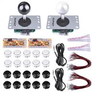 Quimat 2 Player Arcade Game Button and Joysticks Controller Kit with Zero Delay Encoder Board,5Pin Joysticks and Buttons for Mame Jamma & Other Fighting Games, Compatible with Wind