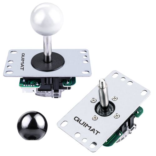  Quimat 2 Player Arcade Game Button and Joysticks Controller Kit with Zero Delay Encoder Board,5Pin Joysticks and Buttons for Mame Jamma & Other Fighting Games, Compatible with Wind