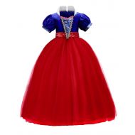 Quinee Girls Tulle Carnival Party Princess Snow White Long Dress Up Costume