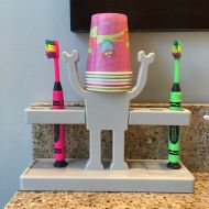 /QuirkyDad Robot Bathroom Toothbrush Holder || Bathroom Cup Holder || Handmad Toothbrush Holder || Toothbrush Storage || Cup Storage