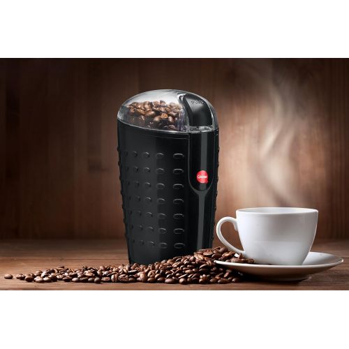  Quiseen One-Touch Electric Coffee Grinder. Grinds Coffee Beans, Spices, Nuts and Grains - Durable Stainless Steel Blades (Black)