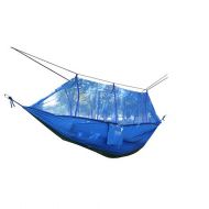 Quisilife Camping Hammock, Double Camping Hammocks With Mosquito Net(blue) Lightweight Parachute Nylon Fabric Double Hammock For Outdoor Travel Camping Hiking Backpacking Backyard for Campin