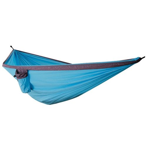  Quisilife Camping Hammock, Hammock Outdoor Double Portable Stick Hammock Lightweight Nylon Swing with Blue for Camping Outdoors Gardens and Travel