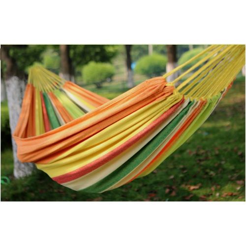  Quisilife Camping Hammock, Hammock Outdoor Double Portable Hammock Lightweight Thick Canvas Swing Bed with Candy Colors for Camping Outdoors Gardens and Travel
