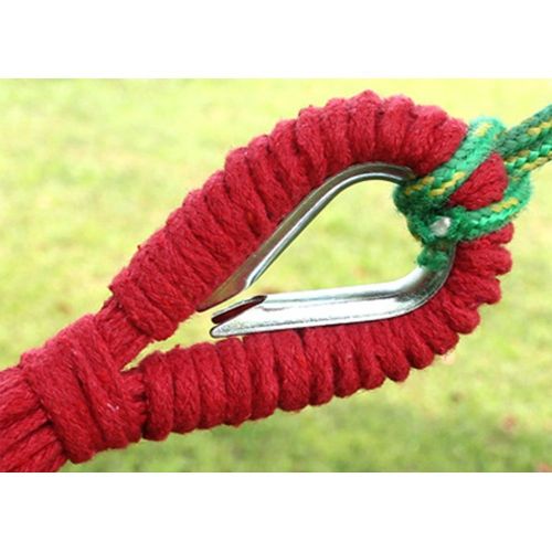  Quisilife Camping Hammock, Hammock Outdoor Lightweight Thick Cotton Soft Camping Swing Bed with Red for Camping Outdoors Gardens and Travel