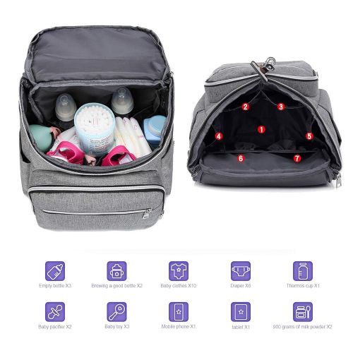  Qukueoy Travel Diaper Bag Backpack for Mom and Dad,Large Capacity Maternity Nappy Bag Waterproof,...