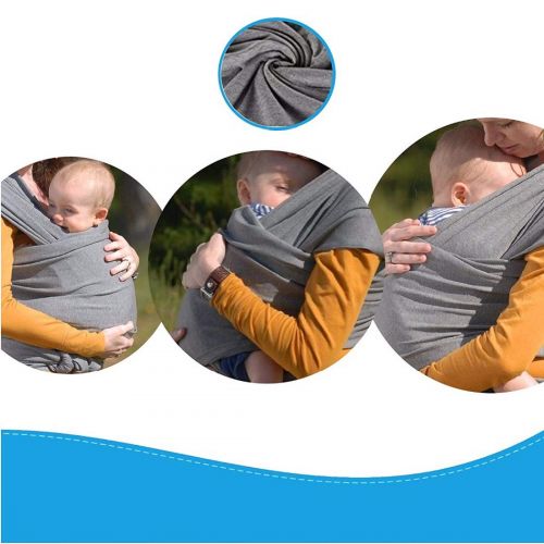  Qukueoy Ergonomic Baby Wrap Carrier Sling Nursing Cover,Baby Wraps for Newborns&Toddlers to 35lbs,Stretchy,Soft with Storeage Bag