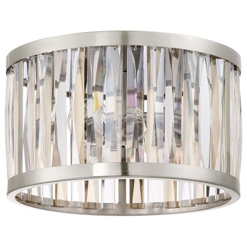  Quoizel PCBL1614BN Two Light Flush Mount, Medium, Brushed Nickel