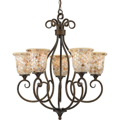  Quoizel MY5005ML 5-Light Monterey Mosaic Chandelier in Malaga