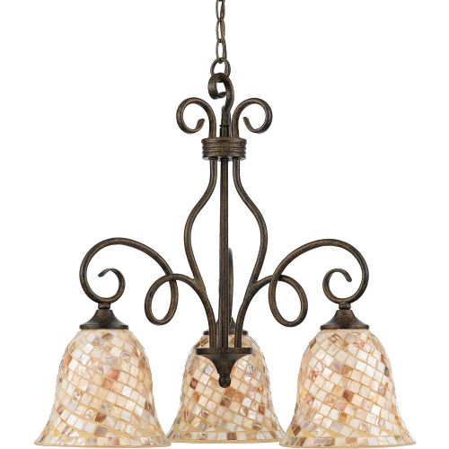  Quoizel MY5103ML 3-Light Monterey Mosaic Dinette Chandelier, 24 x 24 x 24, Malaga