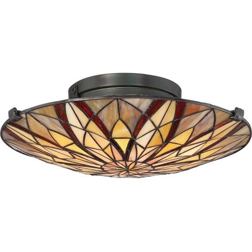  Quoizel TFVY1400VA 2-Light Victory Flush Mount in Valiant Bronze