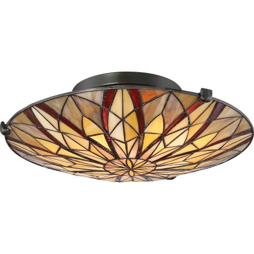  Quoizel TFVY1400VA 2-Light Victory Flush Mount in Valiant Bronze