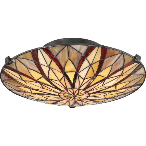  Quoizel TFVY1400VA 2-Light Victory Flush Mount in Valiant Bronze