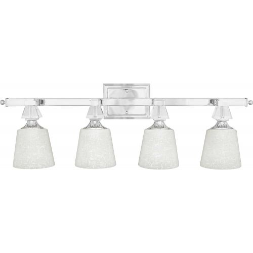  Quoizel DX8603C, Deluxe Glass Wall Sconce Lighting with Shades, 3LT, 225 Total Watts, Chrome