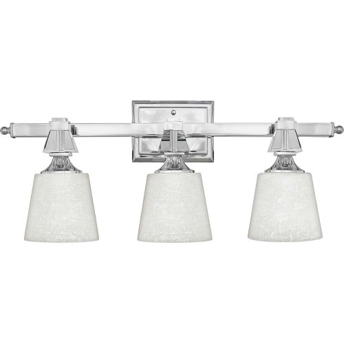  Quoizel DX8603C, Deluxe Glass Wall Sconce Lighting with Shades, 3LT, 225 Total Watts, Chrome