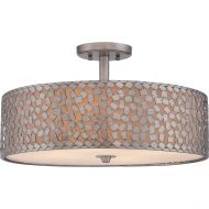 Quoizel CKCF1720OS Confetti Semi-Flush Ceiling Lighting, 4-Light, 400 Watts, Old Silver (12 H x 20 W)