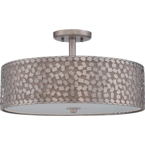  Quoizel CKCF1720OS Confetti Semi-Flush Ceiling Lighting, 4-Light, 400 Watts, Old Silver (12 H x 20 W)