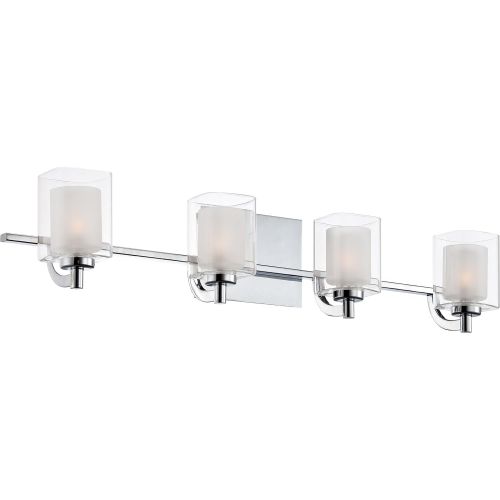  Quoizel KLT8604CLED Kolt Modern Vanity Bath Lighting, 4-Light, LED 18 Watts, Polished Chrome (6 H x 29 W)