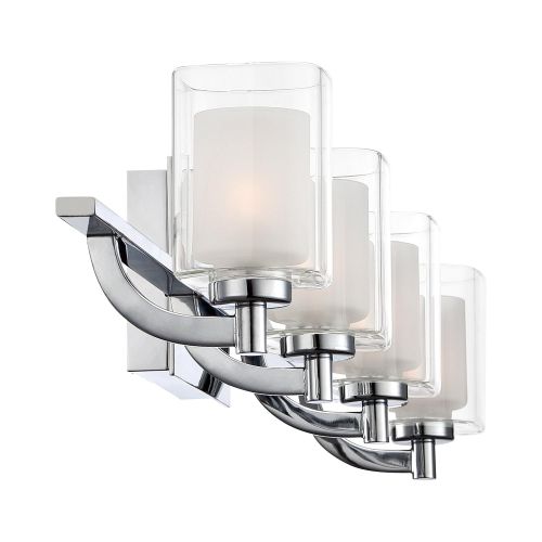  Quoizel KLT8604CLED Kolt Modern Vanity Bath Lighting, 4-Light, LED 18 Watts, Polished Chrome (6 H x 29 W)