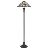 Quoizel TF3456FVB White Valley Flower Tiffany Floor Lamp, 2-Light, 200 Watts, Vintage Bronze (63 H x 18 W)